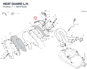 HEAT GUARD L.H. 4601F402A diagram position