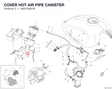 COVER HOT AIR PIPE CANISTER 4601G061B diagram position