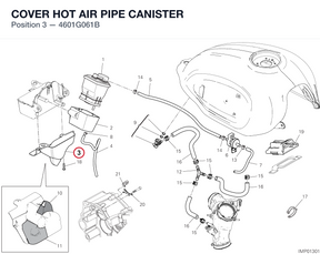 COVER HOT AIR PIPE CANISTER 4601G061B diagram position