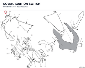 COVER, IGNITION SWITCH 4601G224A diagram position
