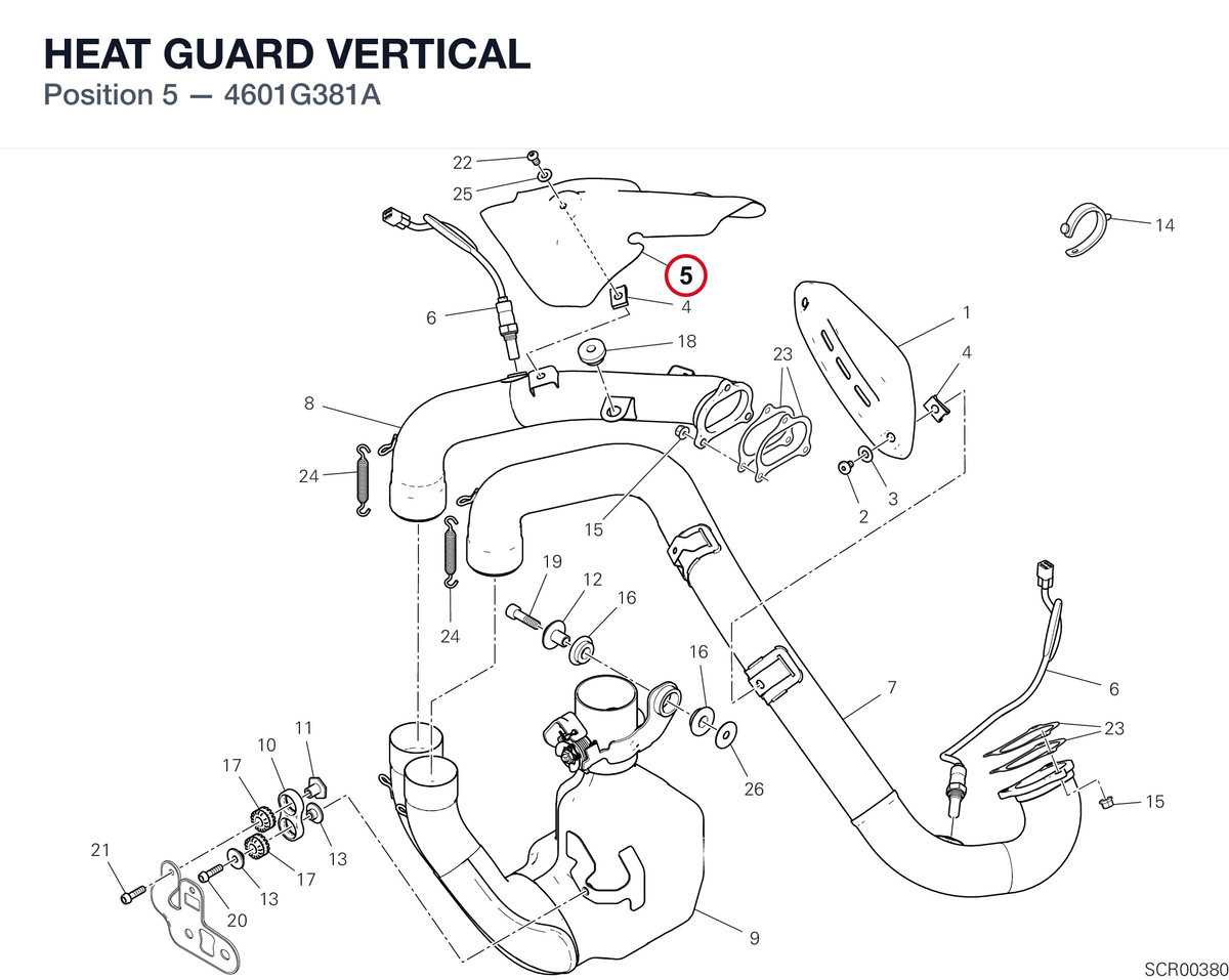 HEAT GUARD VERTICAL 4601G381A diagram position