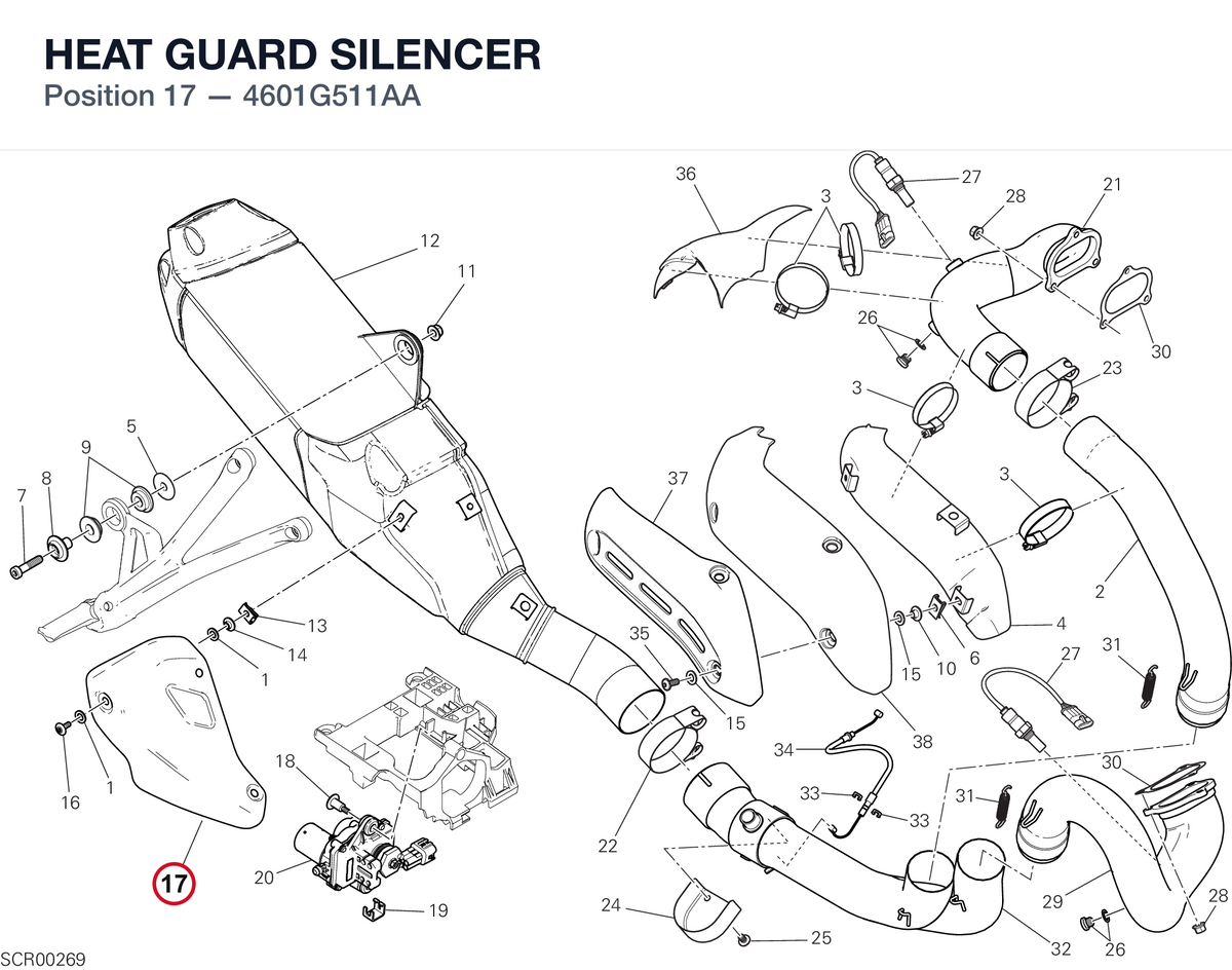 HEAT GUARD SILENCER 4601G511AA diagram position