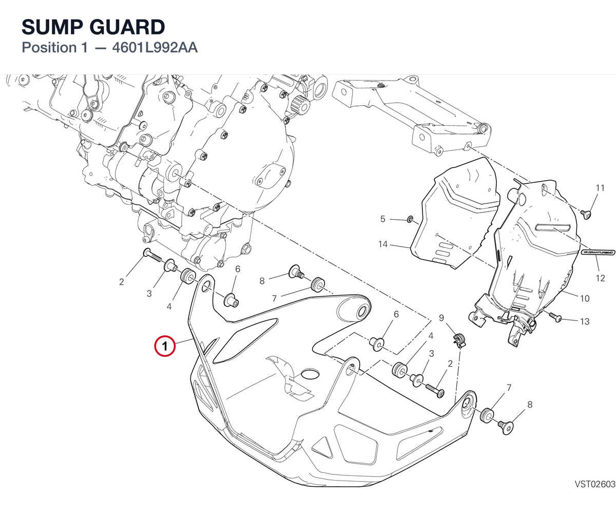 SUMP GUARD 4601L992AA diagram position