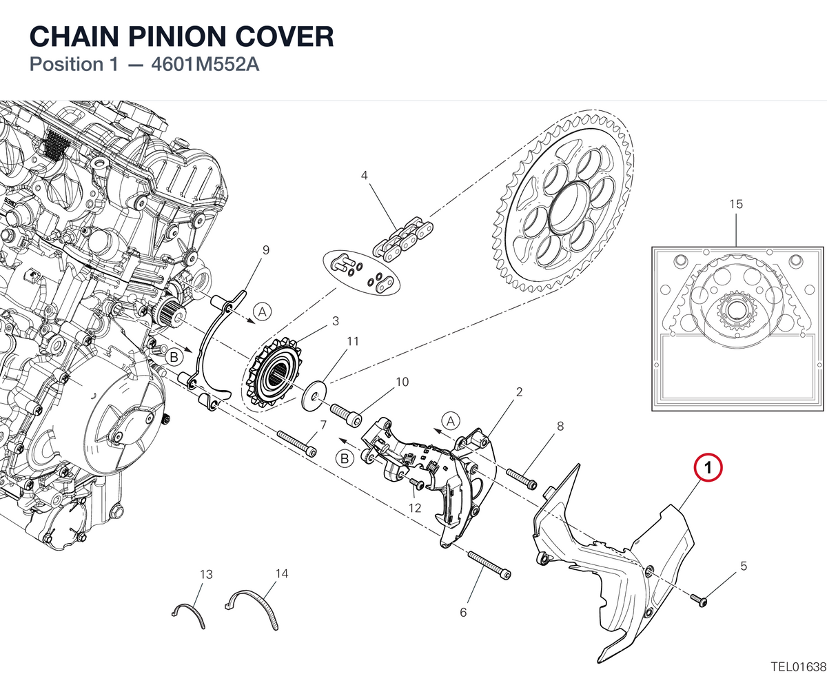 CHAIN PINION COVER 4601M552A diagram position
