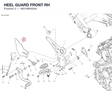 HEEL GUARD FRONT RH 4601M642AA diagram position