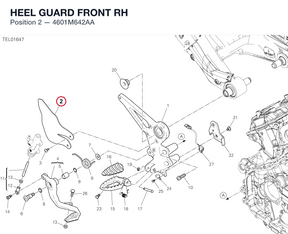HEEL GUARD FRONT RH 4601M642AA diagram position