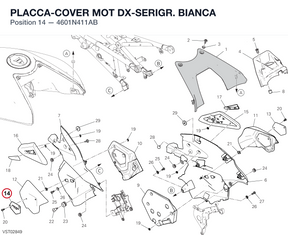 PLACCA-COVER MOT DX-SERIGR. BIANCA 4601N411AB diagram position