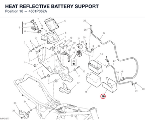 HEAT REFLECTIVE BATTERY SUPPORT 4601P062A diagram position