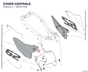 COVER CENTRALE 4601P101B diagram position