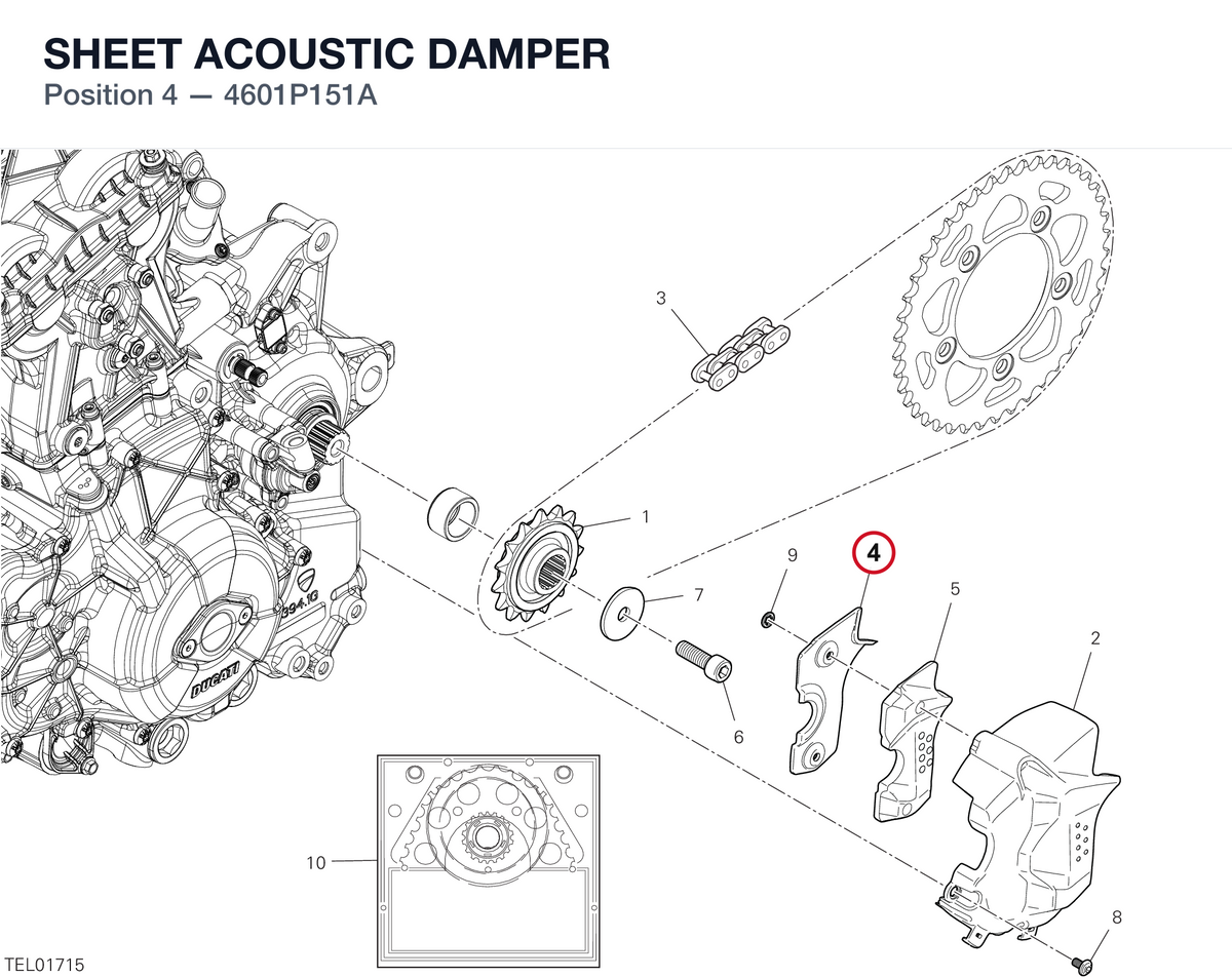 SHEET ACOUSTIC DAMPER 4601P151A diagram position