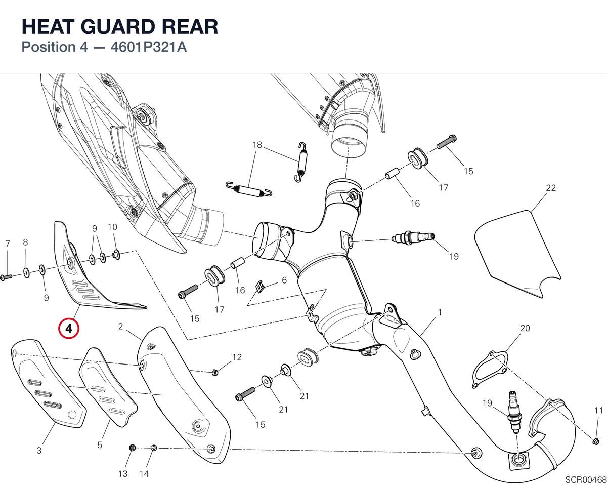HEAT GUARD REAR 4601P321A diagram position