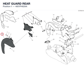 HEAT GUARD REAR 4601P462AA diagram position