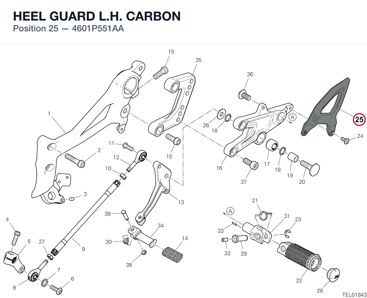 HEEL GUARD L.H. CARBON 4601P551AA diagram position