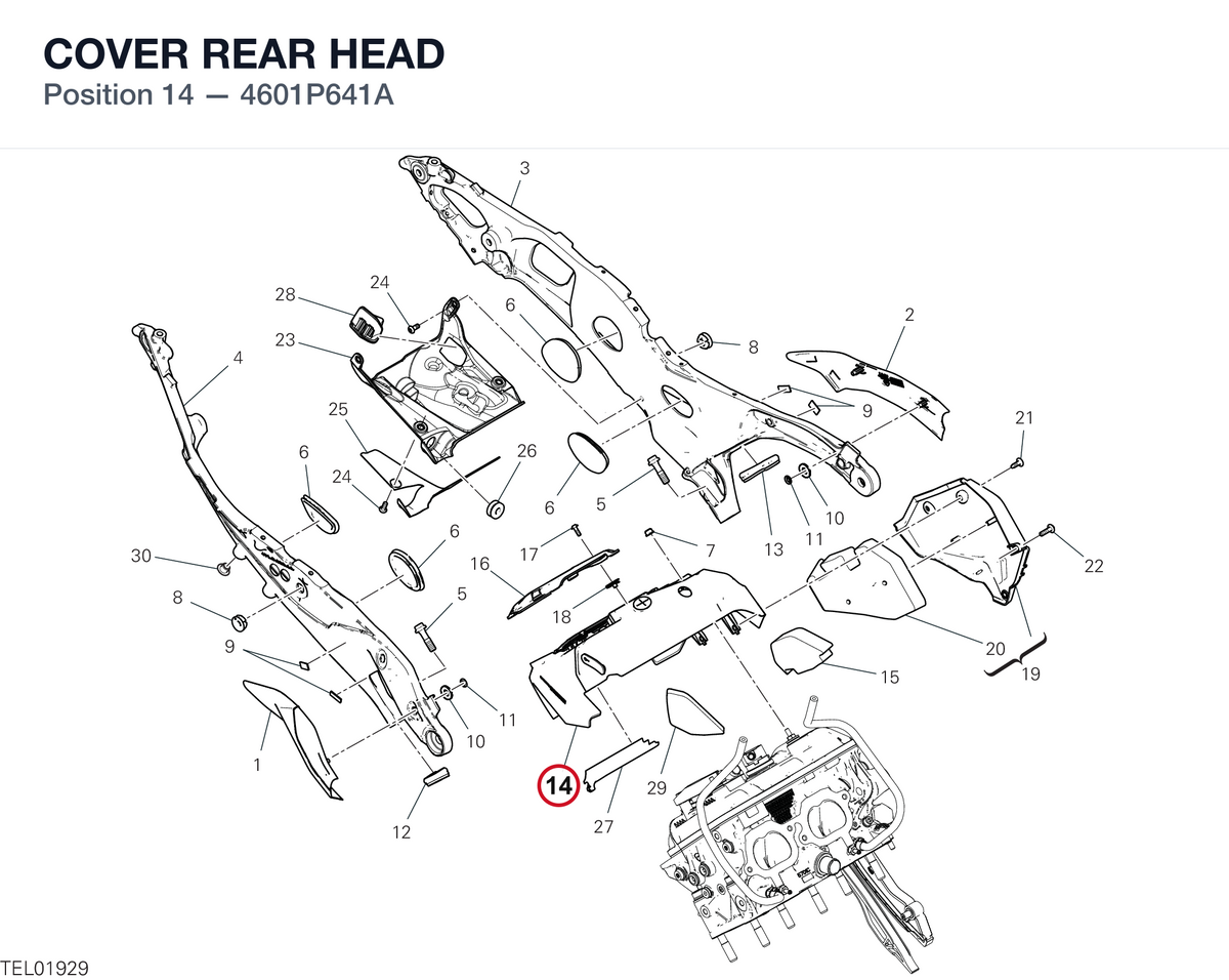 COVER REAR HEAD 4601P641A diagram position