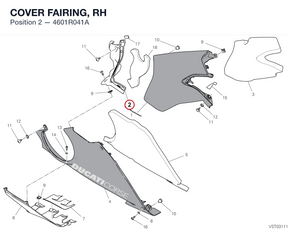 COVER FAIRING, RH 4601R041A diagram position