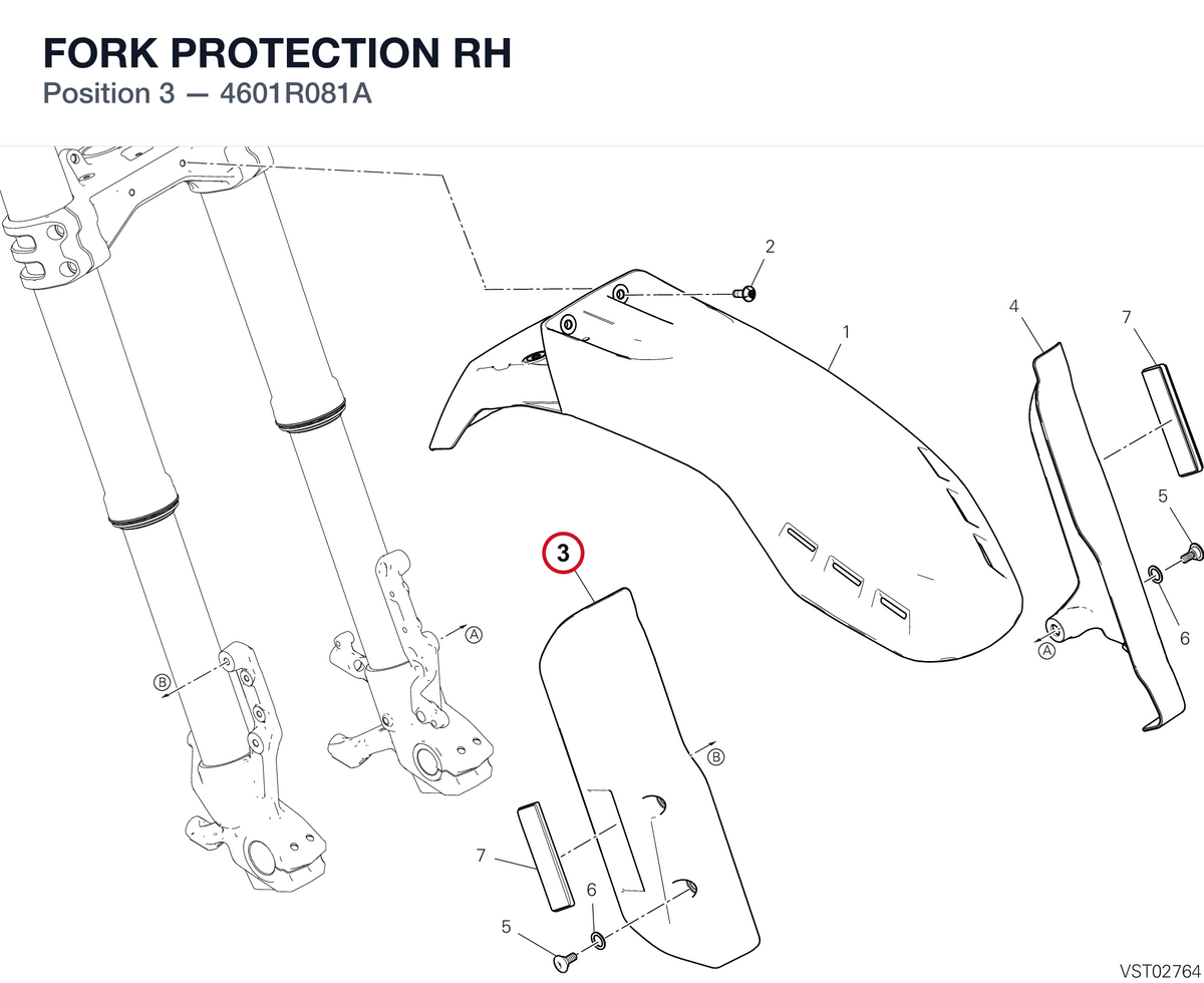 FORK PROTECTION RH 4601R081A diagram position