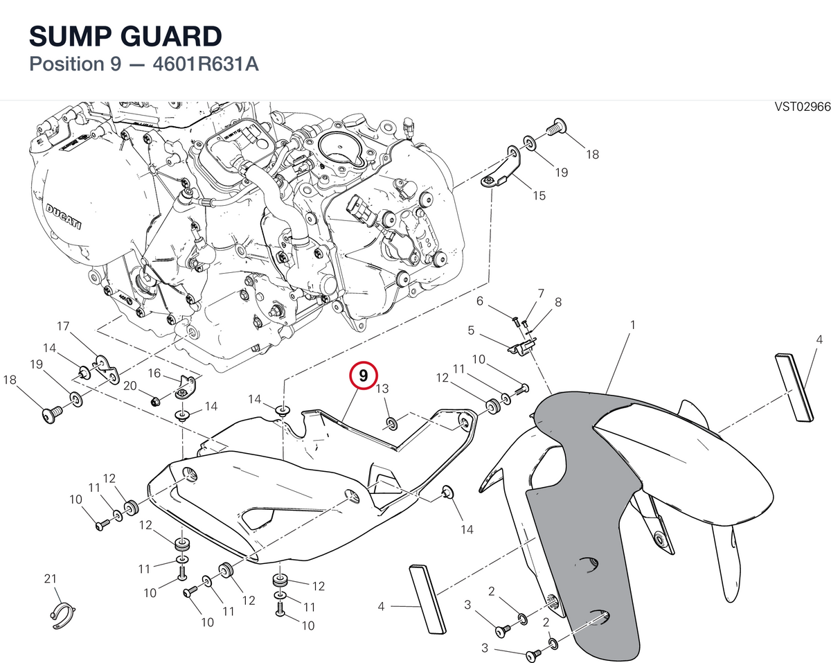 SUMP GUARD 4601R631A diagram position