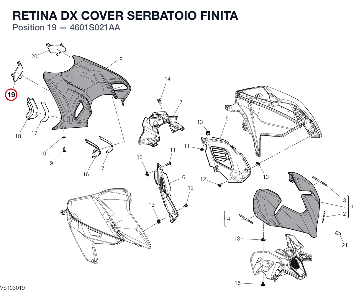 RETINA DX COVER SERBATOIO FINITA 4601S021AA diagram position