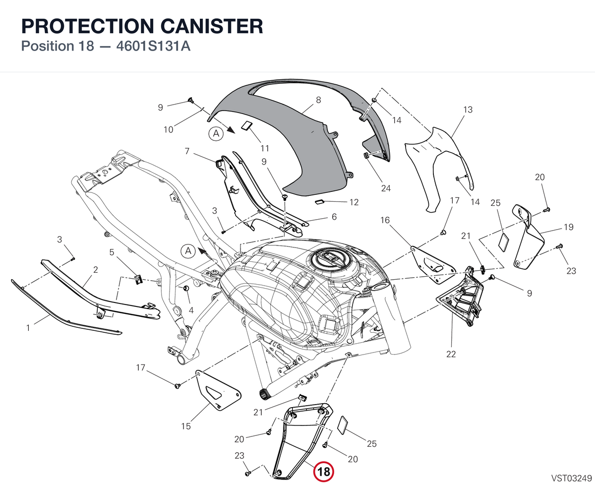 PROTECTION CANISTER 4601S131A diagram position