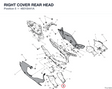 RIGHT COVER REAR HEAD 4601S441A diagram position