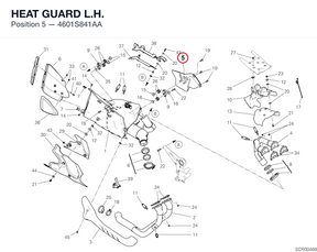 HEAT GUARD L.H. 4601S841AA diagram position