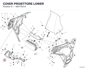 COVER PROIETTORE LOWER 4601T041A diagram position