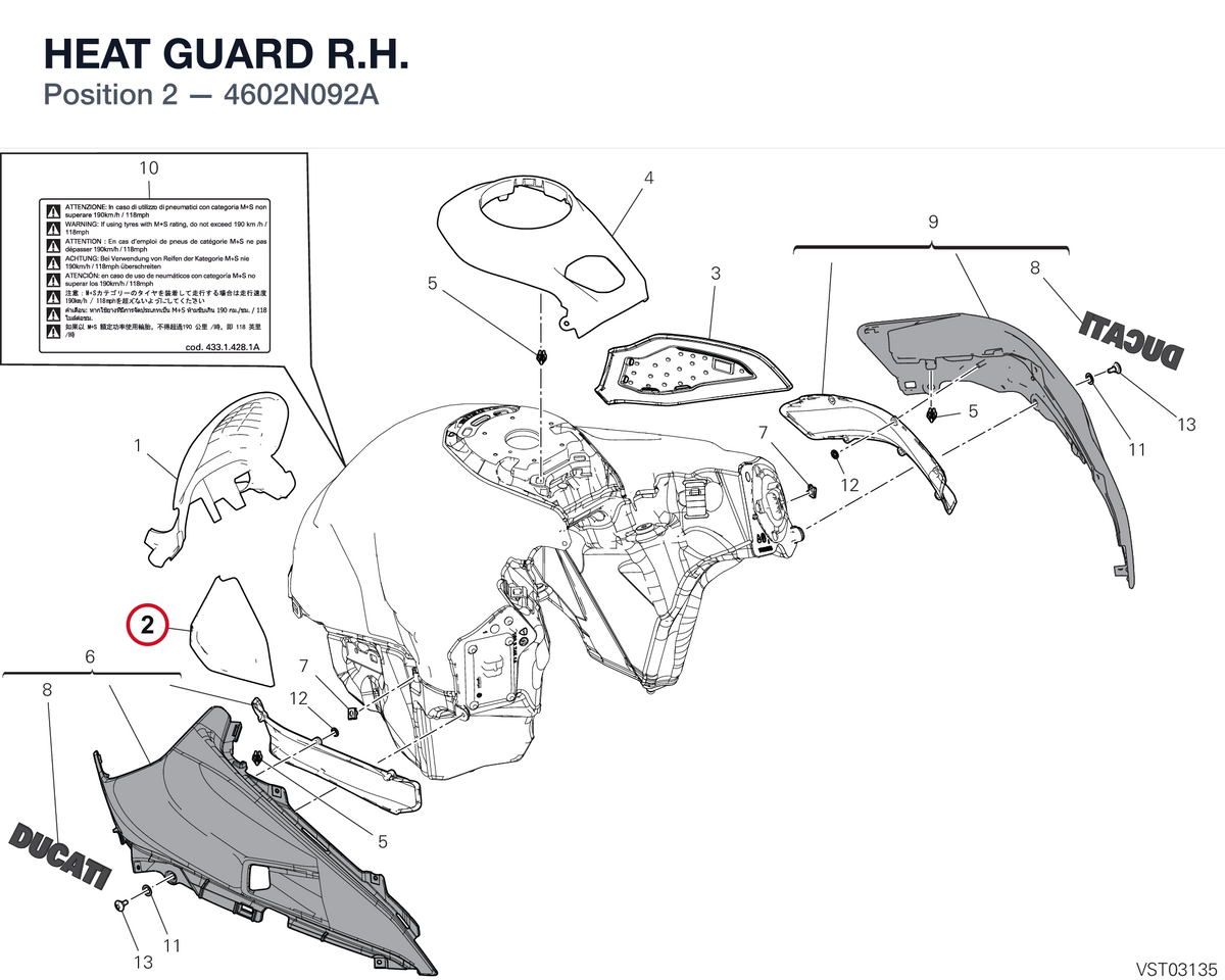 HEAT GUARD R.H. 4602N092A diagram position