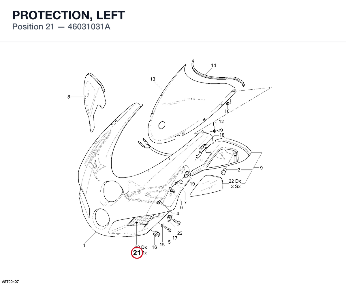 PROTECTION, LEFT 46031031A diagram position