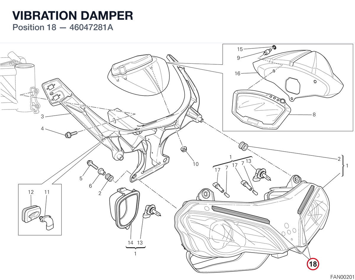 VIBRATION DAMPER 46047281A diagram position