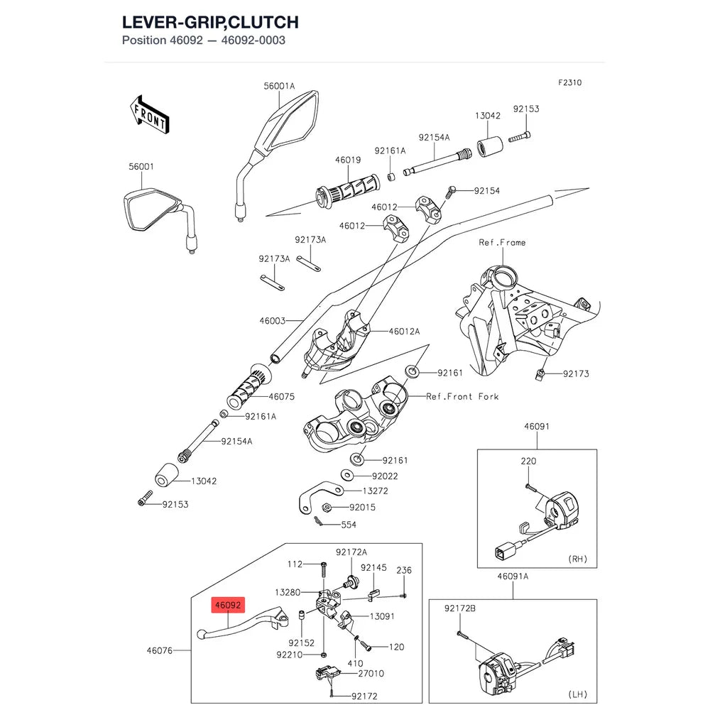 Kawasaki OEM – LEVER-GRIP,CLUTCH product image