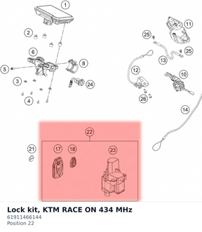 Diagram preview: Lock kit, KTM RACE ON 434 MHz (61911466144)
