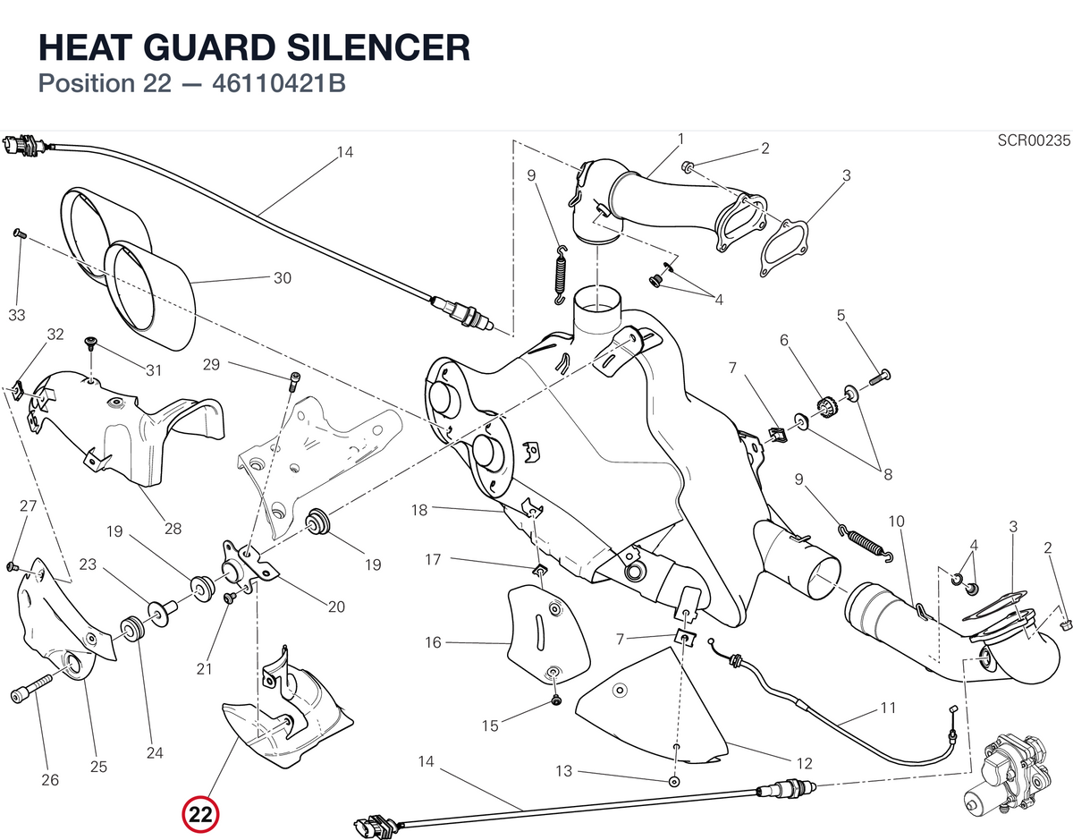 HEAT GUARD SILENCER 46110421B diagram position