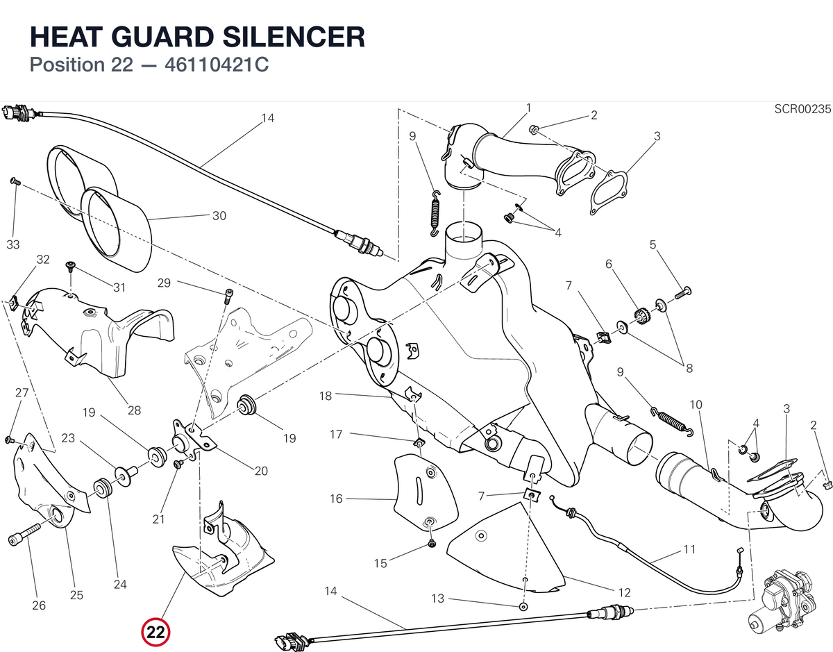 HEAT GUARD SILENCER 46110421C diagram position