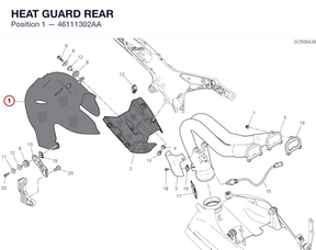 HEAT GUARD REAR 46111302AA diagram position