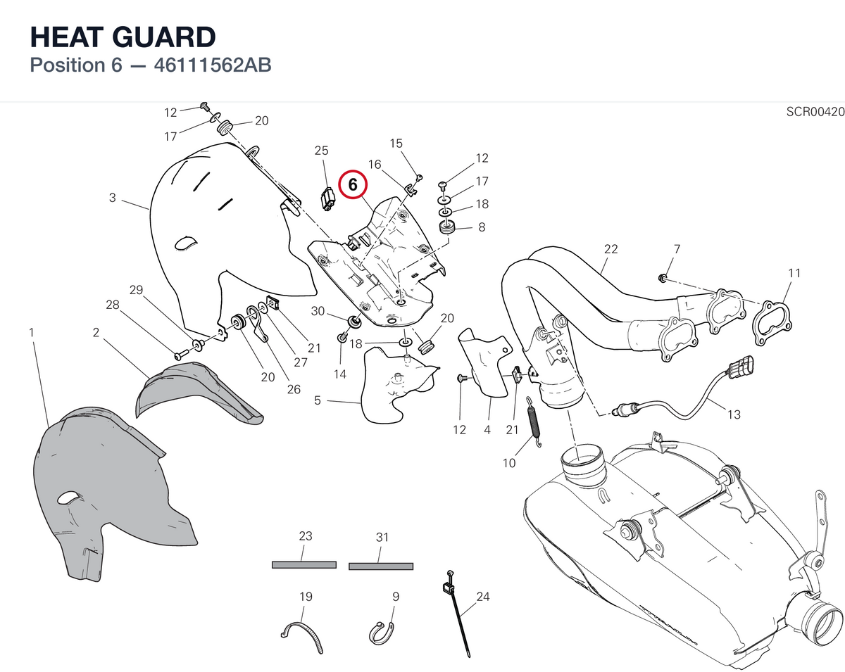 HEAT GUARD 46111562AB diagram position