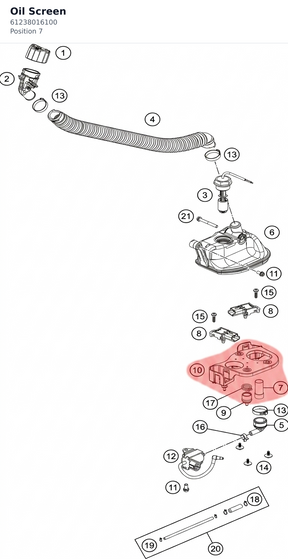 Diagram preview: Oil Screen (61238016100)