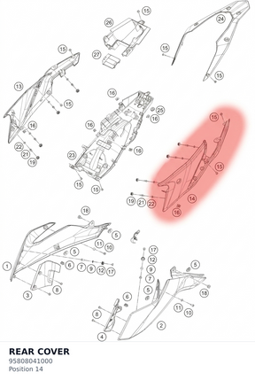 Diagram preview: REAR COVER (95808041000)