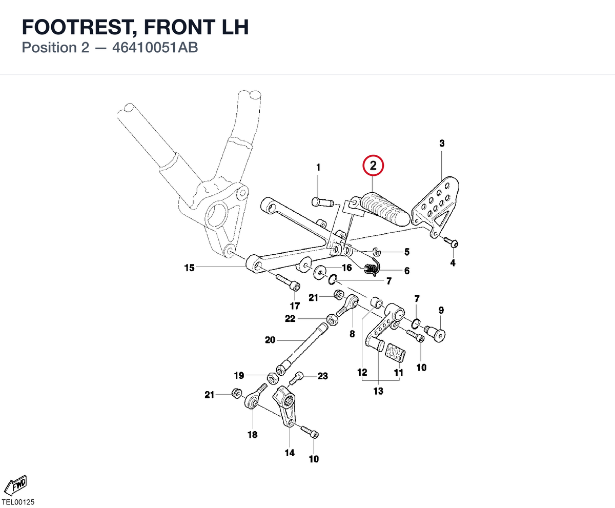 FOOTREST, FRONT LH