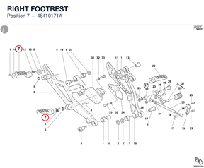 RIGHT FOOTREST 46410171A diagram position