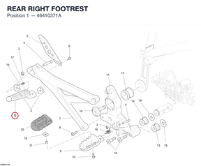 REAR RIGHT FOOTREST 46410371A diagram position