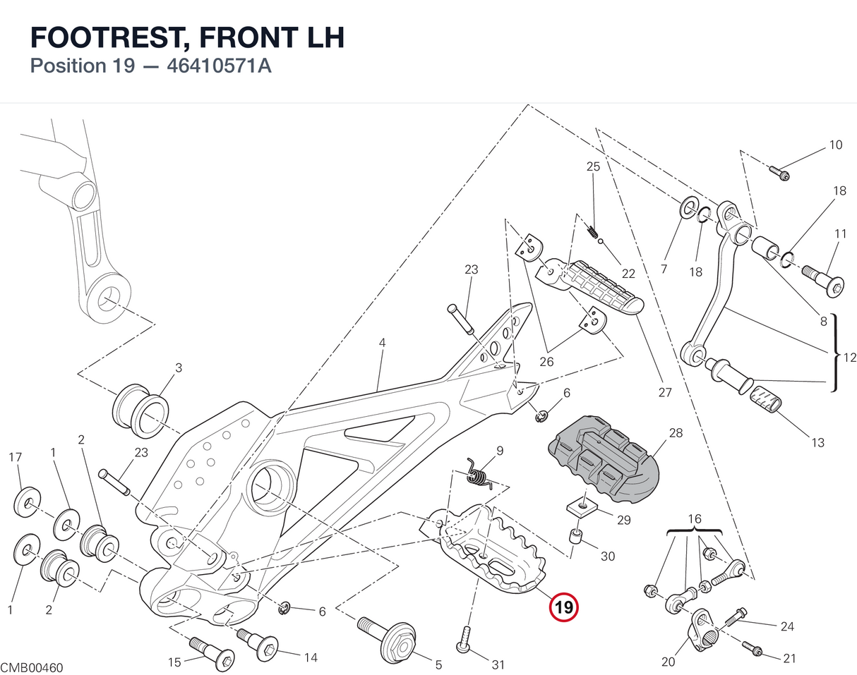 FOOTREST, FRONT LH