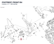 FOOTREST, FRONT RH 46410643B diagram position