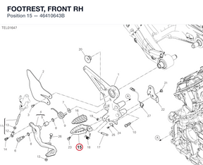 FOOTREST, FRONT RH 46410643B diagram position