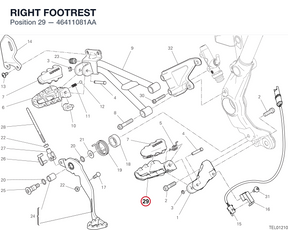 RIGHT FOOTREST 46411081AA diagram position