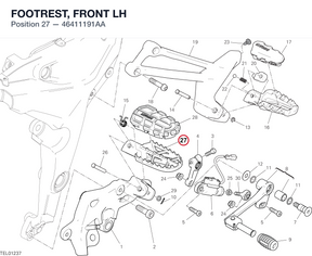 FOOTREST, FRONT LH 46411191AA diagram position