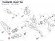 FOOTREST, FRONT RH 46411261BA diagram position