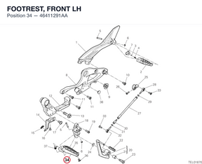 FOOTREST, FRONT LH 46411291AA diagram position