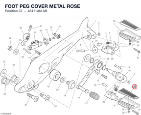FOOT PEG COVER METAL ROSE 46411361AB diagram position