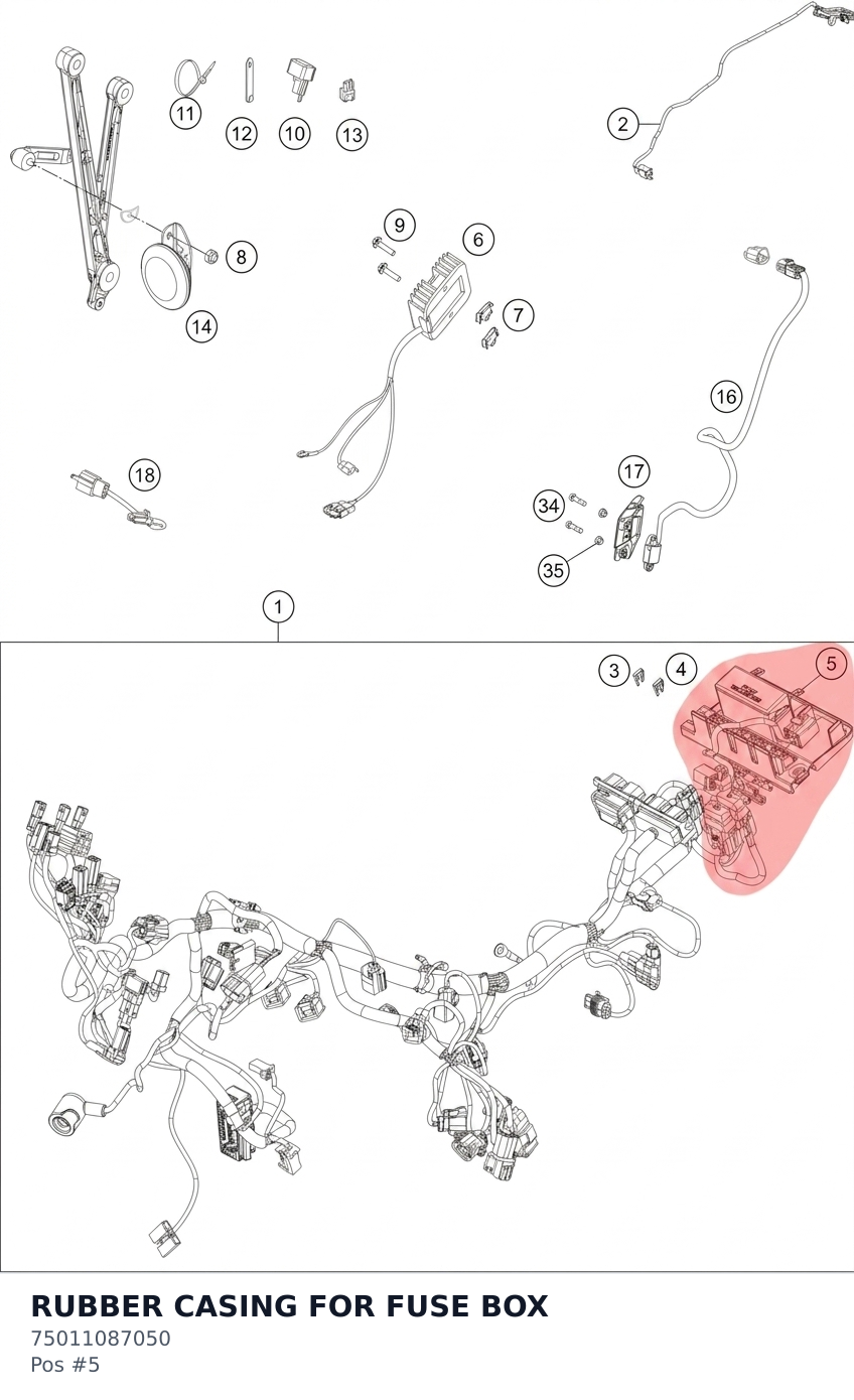 Diagram preview: RUBBER CASING FOR FUSE BOX (75011087050)