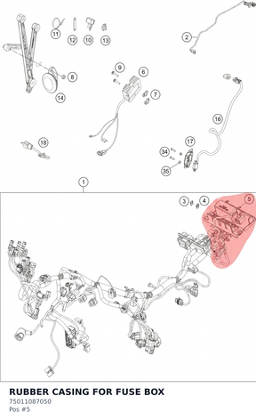 Diagram preview: RUBBER CASING FOR FUSE BOX (75011087050)